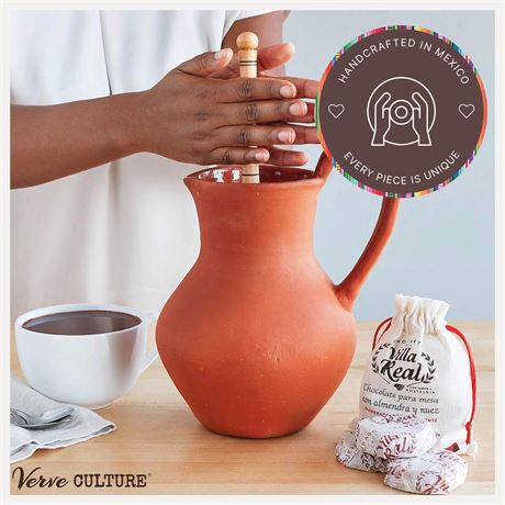 Handcrafted Mexican Hot Chocolate Jug by Verve CULTURE | Clay Chocolatera