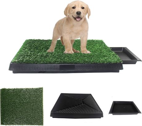 20 x 25 in Dog Grass Pad with Tray, Artificial Turf Dog Grass Pee Pad Potty