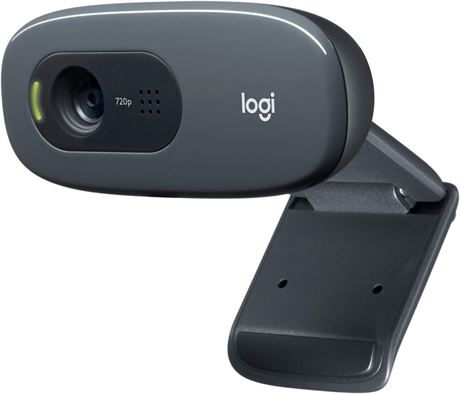 Logitech C270 HD Webcam, HD 720p/30 fps, Widescreen HD Video Calling, HD Light