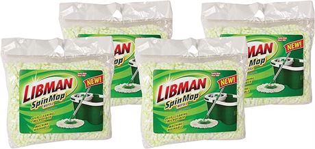 Libman 1164 Spin Mop Refill, 14-inch, Pack of 4