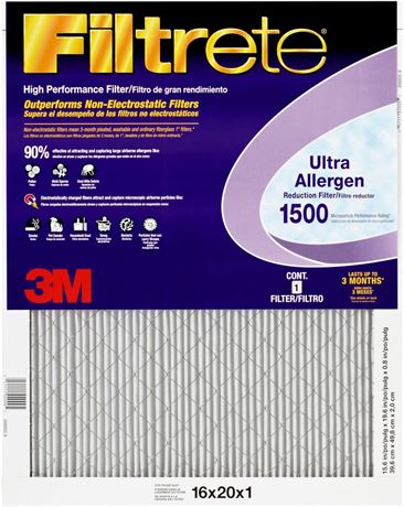 6-Pack 16x20x1 3M Filtrete Healthy Living Ultra Allergen Reduction Air Filter