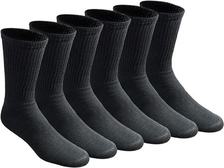 US 6-12 Dickies mens All Purpose Cushion Crew Socks, Black
