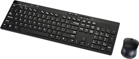 Amazon Basics Full-Sized Wireless Keyboard & Mouse Combo, Black