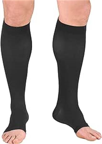 Charcoal, Large Truform 20-30 mmHg Compression Stocking for Men and Women