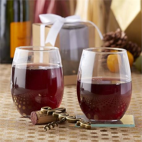 Kate Aspen 9 oz. Stemless Wine Glass (Set of 12)| Kitchen Drinking Glass or DIY