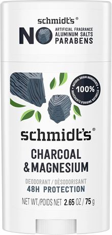 Schmidt's Charcoal & Magnesium 48h Aluminum-Free Deodorant with 100% Natural