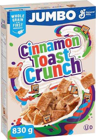 CINNAMON TOAST CRUNCH - JUMBO SIZE PACK - Cereal Box, 830 Grams