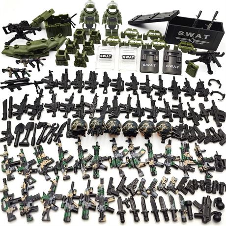 Weapon Pack Military Accessories Kits Toys Include NVD Helmet Body Armor E.O.D S