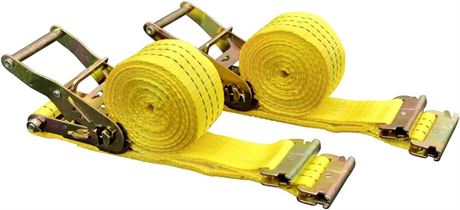 2 Pack E-Track Ratchet Straps 2" x15' 4400 Lbs Tie Down