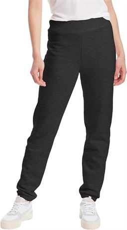 XL - Hanes Women's EcoSmart Cinched Cuff Sweatpants, Black