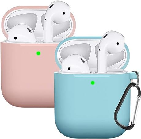 2 Pack- Compatible with AirPods Case Cover Silicone Protective Skin