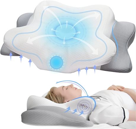Cervical Pillow for Neck and Shoulder Pain, Ergonomic Contour Memory Foam