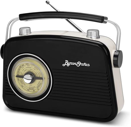 ByronStatics Portable Radio AM FM, Vintage Retro Radio with Built in Speakers