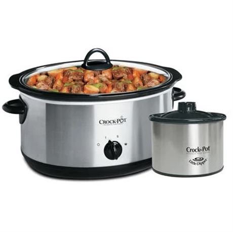 Crock-Pot® 8Qt. Oval Manual Slow Cooker with Little Dipper® Food Warmer