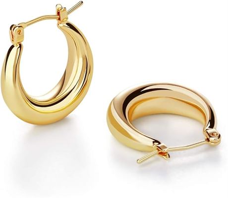 LILIE&WHITE LILIE&WHITE Chunky Gold Hoop Earrings for Women Cute Fashion
