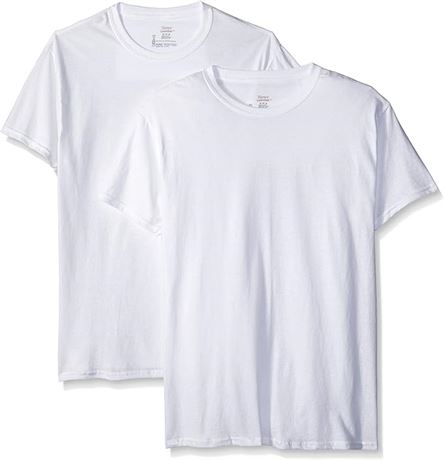 LRG - Hanes Men's 2 Pack FreshIQ Tagless Crewneck T-Shirts
