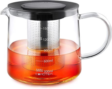 Glass Teapot with Infuser - 1500ml/50 OZ Tea Kettle Stovetop Safe Tea Pot