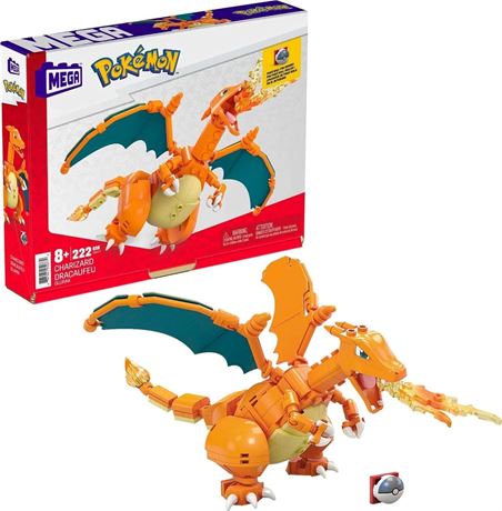 MEGA Pokémon Building Toys Set Charizard with 222 Pieces, Articulated