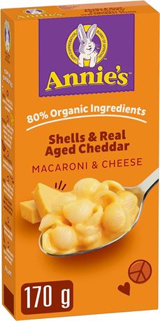170g ANNIE'S - MACARONI AND CHEESE Shells and Real Aged Cheddar