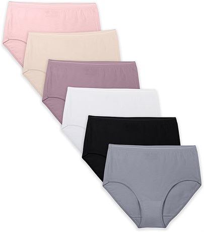 US 5 Fruit of the Loom womens Cotton Briefs, 6 Pack - Neutral Colours