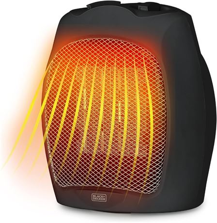 BLACK+DECKER Electric Heater, Portable Heater with 3 Settings, Ceramic Heater