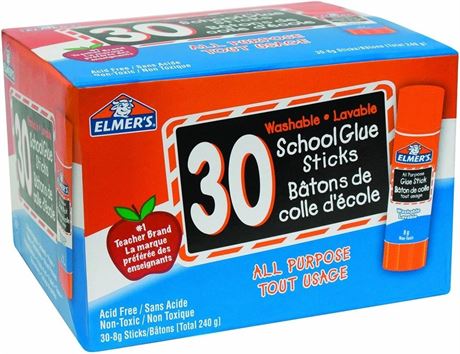 30-pack Elmer's 60556 All-purpose School Glue Sticks, 8g