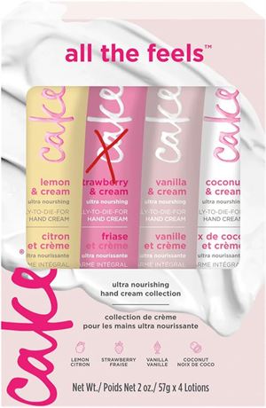 57gx4 Delectable by Cake Beauty Assorted Ultra Nourishing Hand Cream Set