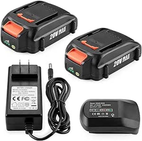 Energup 2Pack 3.5Ah 20V Lithium Replacement for Worx 20V Battery for WA3520 WA35