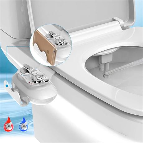 Bidet Attachment with Phone Holder, Atalawa Ultra-Slim Self Cleaning
