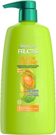 Garnier Fructis Sleek & Shine, Smoothing Conditioner, For Frizzy and Dry Hair,
