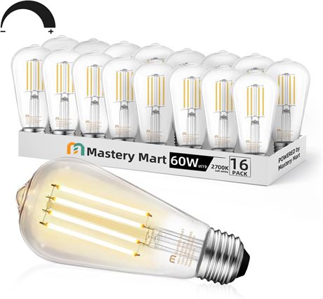 15-Pack Mastery Mart Vintage LED Light Bulb, 5.5W (60 Watt Equivalent)