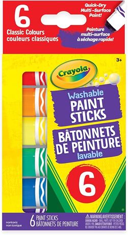Crayola Canada Washable Paint Sticks,6CT, Holiday Toys, Gift for Boys and Girls