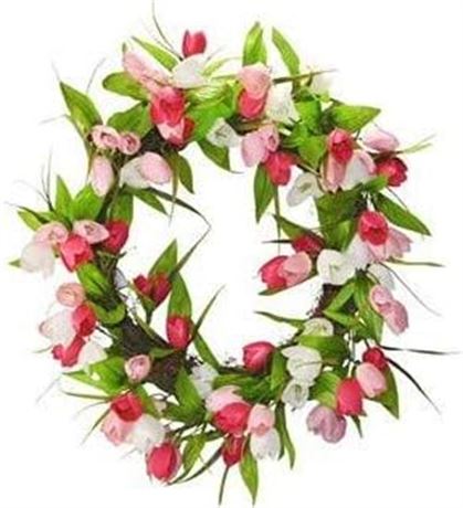 20" Tulips Wreath - Wreath for Front Door