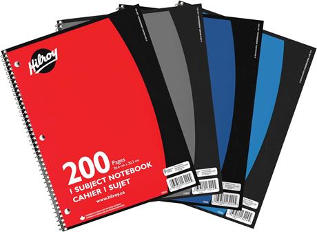 Hilroy Coil 1-subject Wide Ruled Notebook, 10.5 X 8 Inches, 3 Hole Punched