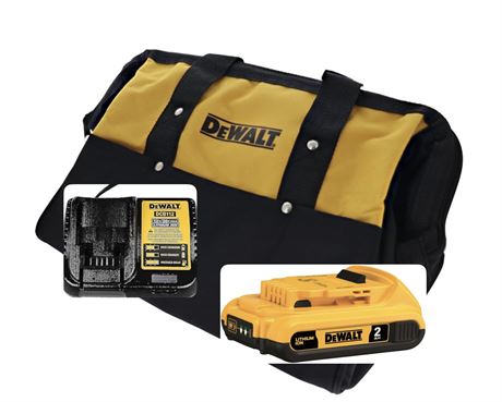 Dewalt Starter Pack with 20V 2ah Battery + Bag + DCB112 Charger