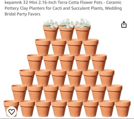 kepamnk 32 Mini 2.16-Inch Terra Cotta Flower Pots - Ceramic Pott
