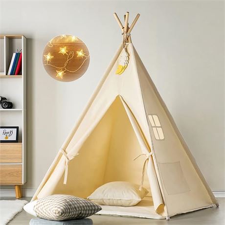 EthCat Teepee Tent for Kids, Kids Indoor Play Tent with Carry Bag