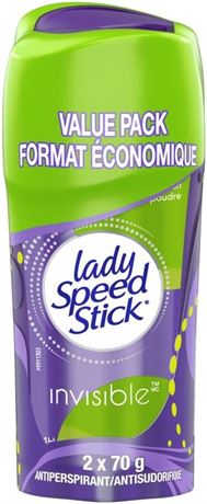 Lady Speed Stick Invisible Solid Antiperspirant, Powder Fresh, 2 x 70g