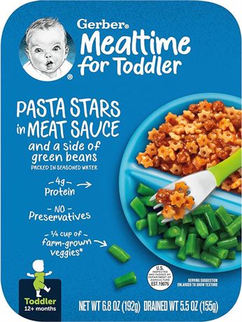 GERBER LIL' ENTRÃ‰ES Pasta Stars in Meat Sauce with Green Beans, Toddler Food