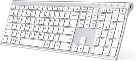 iClever DK03 Bluetooth Keyboard - 2.4G Wireless Keyboard Rechargeable Bluetooth