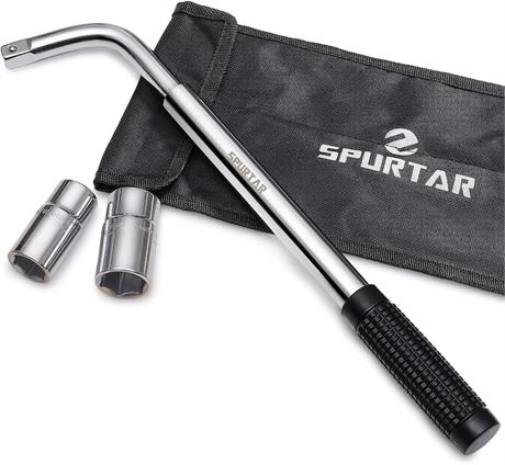 Spurtar Telescoping Lug Wrench Extendable Wheel Brace Lugs Wrench Tyre Repair