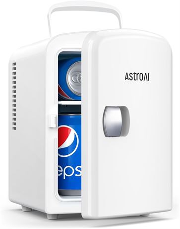 AstroAI Mini Fridge, 4 Liter/6 Can AC/DC Portable Thermoelectric Cool and Warm