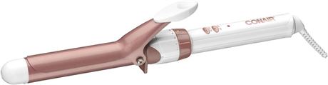 Conair Double Ceramic Curling Iron; 1-inch; White/Rose Gold