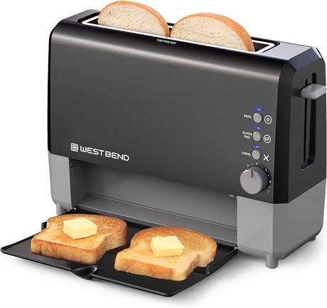 West Bend 77224 QuikServe Slide Through Wide Slot Toaster