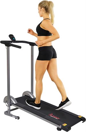 Sunny Health & Fitness SF-T1407M Foldable Compact Manual Treadmill with Monitor