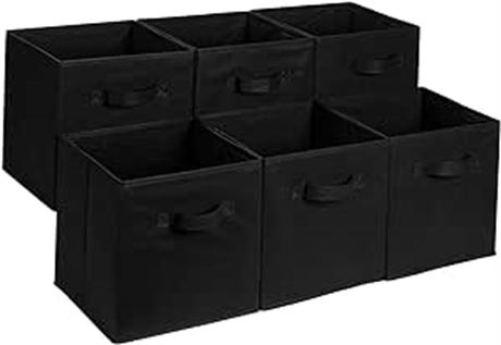Amazon Basics Collapsible Fabric Storage Cubes Organizer with Handles, 13x13x13,