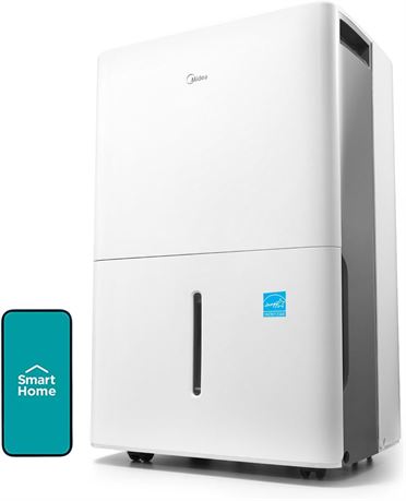 Midea 4,500 Sq. Ft. Energy Star Certified, Wi-Fi Enabled Dehumidifier with Pump