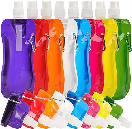 Youeon Collapsible Water Bottles BPA-Free, 16 Oz Reusable Plastic Water Bottles