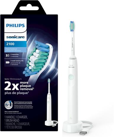 Philips Sonicare 2100 Power Toothbrush, Rechargeable Electric Toothbrush, White