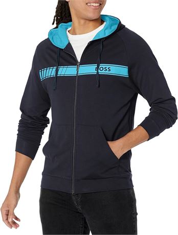 SMALL - BOSS Mens Authentic Zip Up Hooded Sweatshirt
